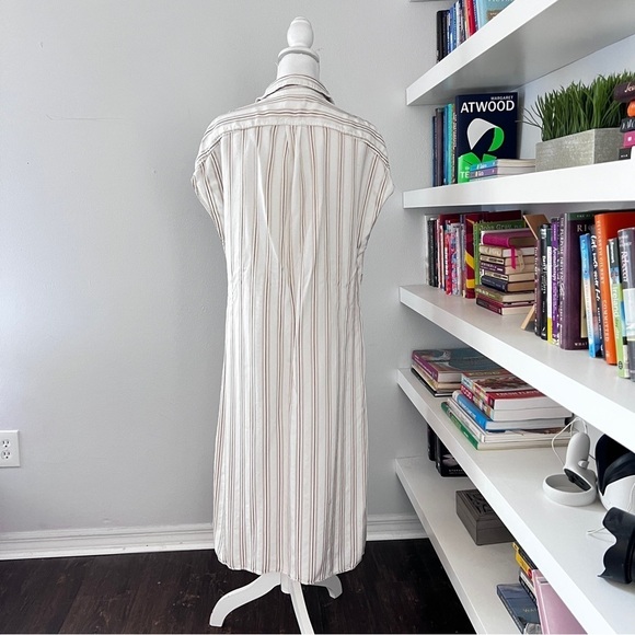 CO Ivory Striped Shirtdress no belt size smalll - Picture 9 of 16